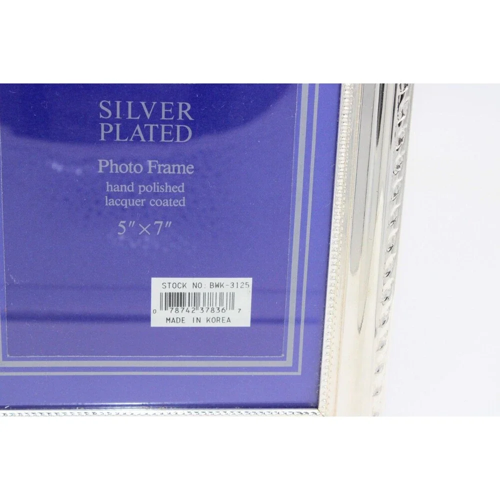 Vintage Silver Plated Picture Frame 5x7 Photograph Hand Polished Lacquer Coated